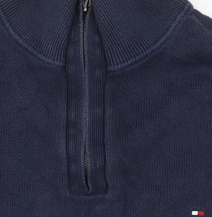 Mens UK Size XL Tommy Hilfiger Blue 1/2 Zip Jumper