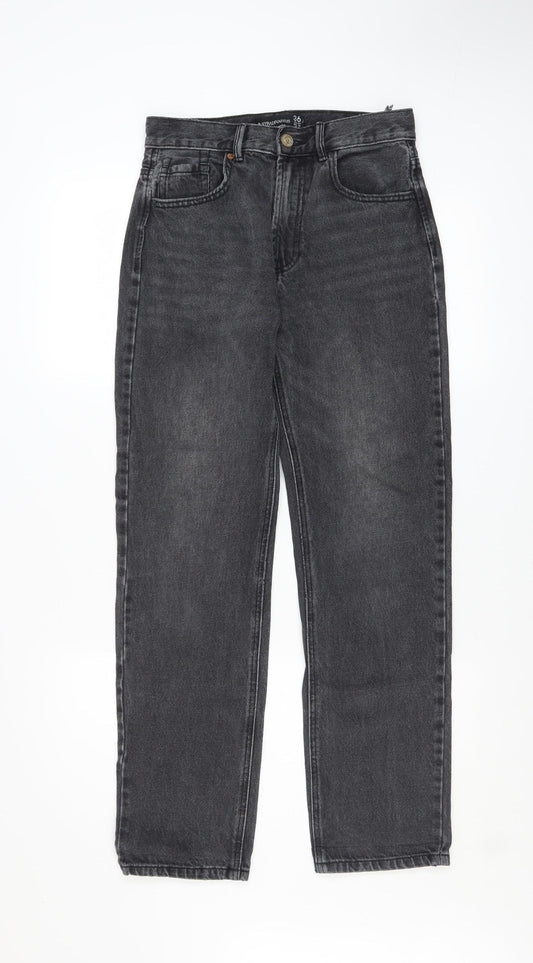 Womens UK Size 8 Stradivarius Regular Fit Straight Grey Jeans