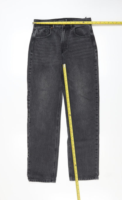 Womens UK Size 8 Stradivarius Regular Fit Straight Grey Jeans