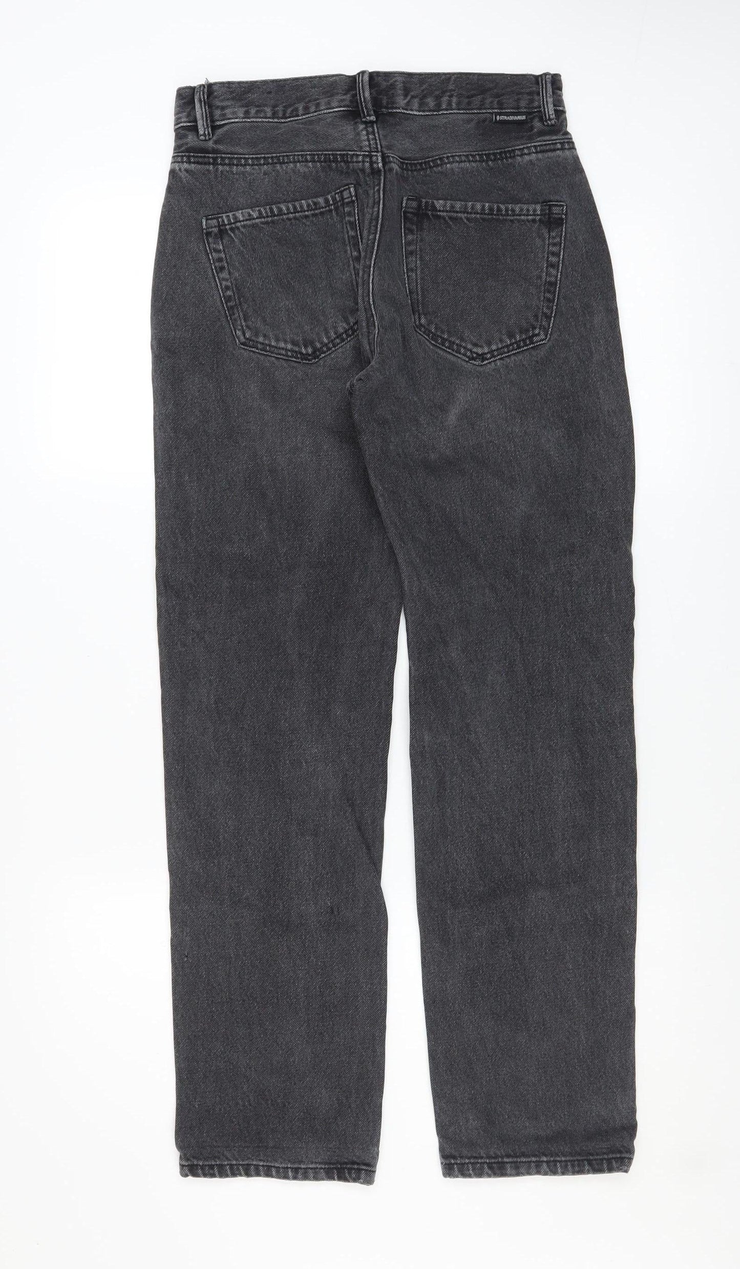 Womens UK Size 8 Stradivarius Regular Fit Straight Grey Jeans