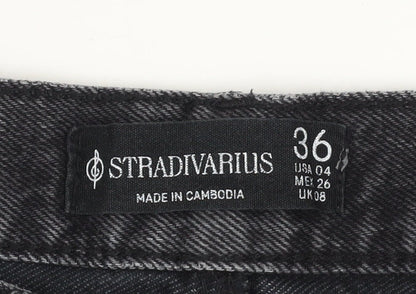 Womens UK Size 8 Stradivarius Regular Fit Straight Grey Jeans
