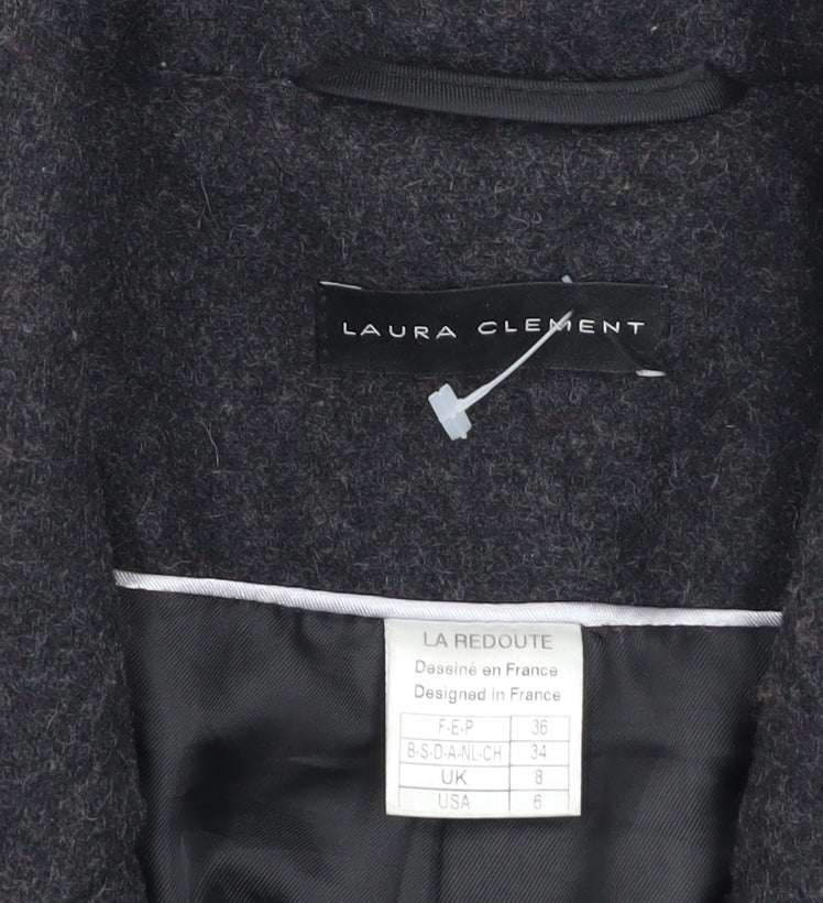 Womens UK Size 8 Laura Clement Grey Overcoat