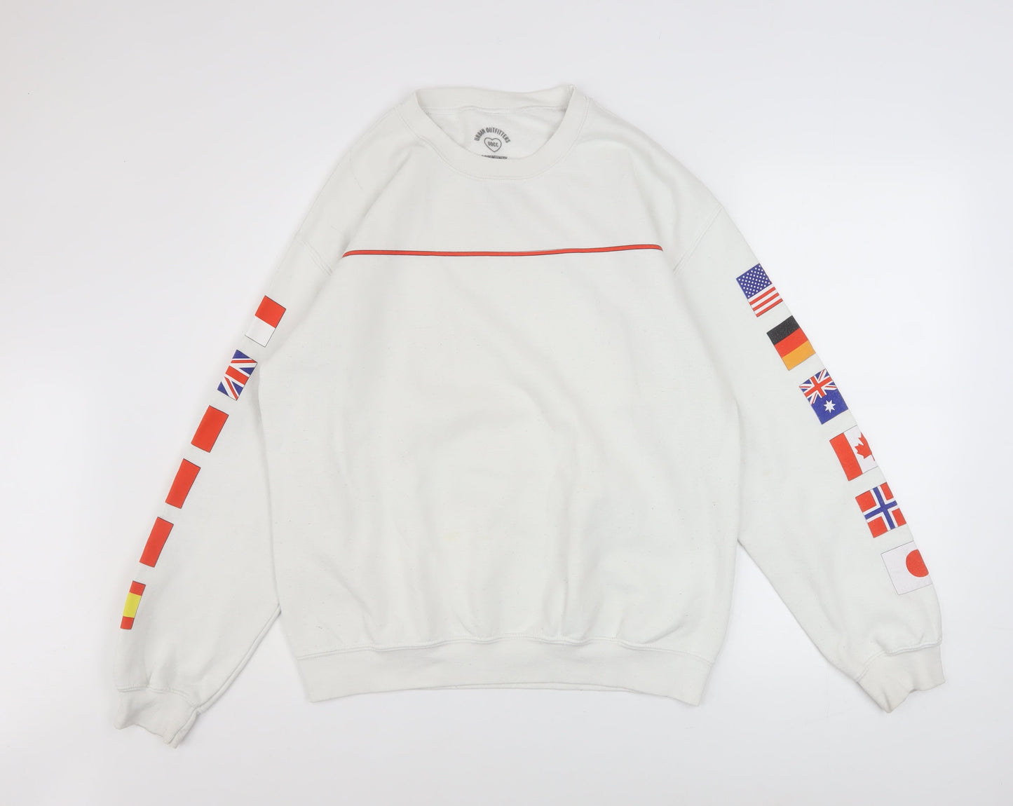 Mens UK Size M Urban Outfitters White Pullover Sweatshirt