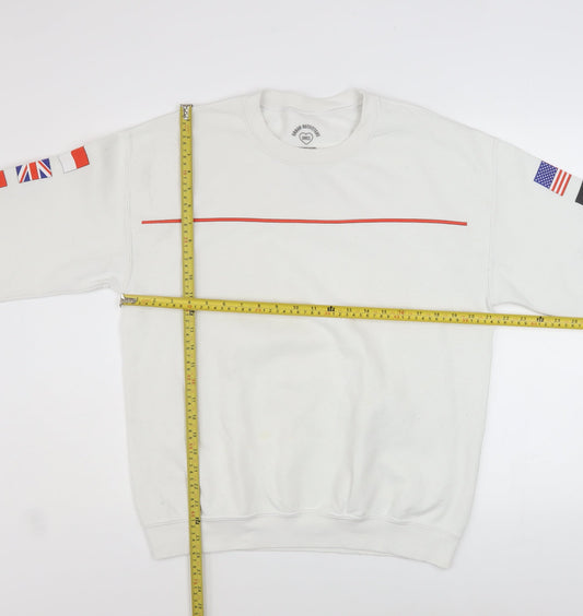 Mens UK Size M Urban Outfitters White Pullover Sweatshirt