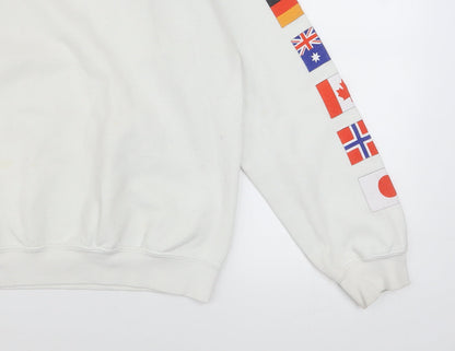 Mens UK Size M Urban Outfitters White Pullover Sweatshirt