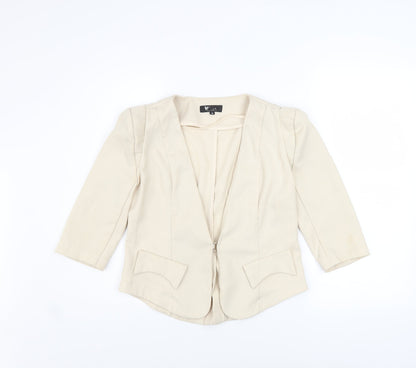 Cutie Women's Beige 3/4 Sleeve Open Blazer Size M