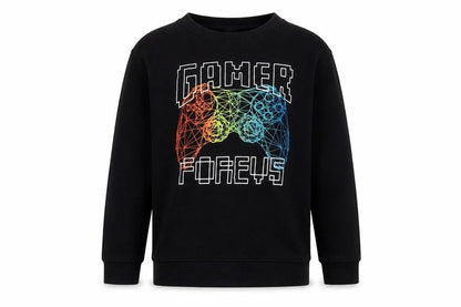 H&M Boys Black Gamer Forever Graphic Pullover Sweatshirt 13-14 Years