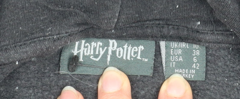 Womens UK Size 10 Harry Potter Black Pullover Hoodie