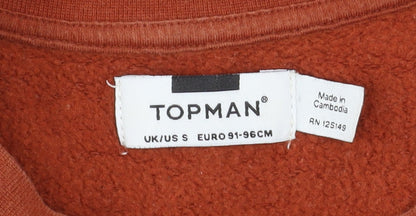 Mens UK Size S Topman Brown Pullover Sweatshirt
