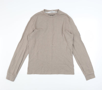 Mens UK Size M Calvin Klein Jeans Beige Pullover Sweatshirt