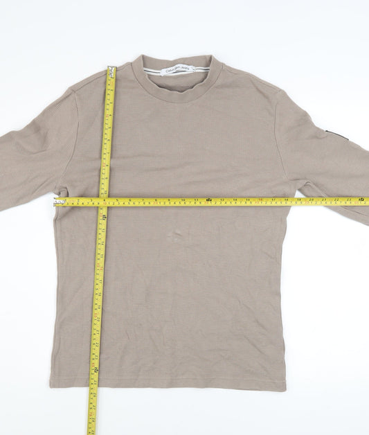Mens UK Size M Calvin Klein Jeans Beige Pullover Sweatshirt