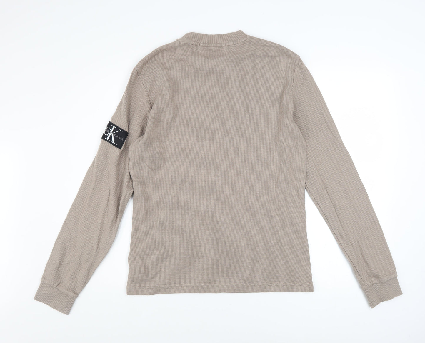 Mens UK Size M Calvin Klein Jeans Beige Pullover Sweatshirt