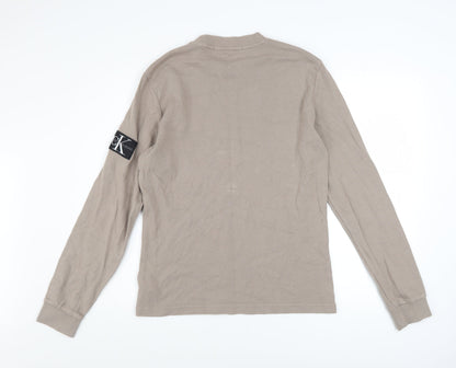 Mens UK Size M Calvin Klein Jeans Beige Pullover Sweatshirt
