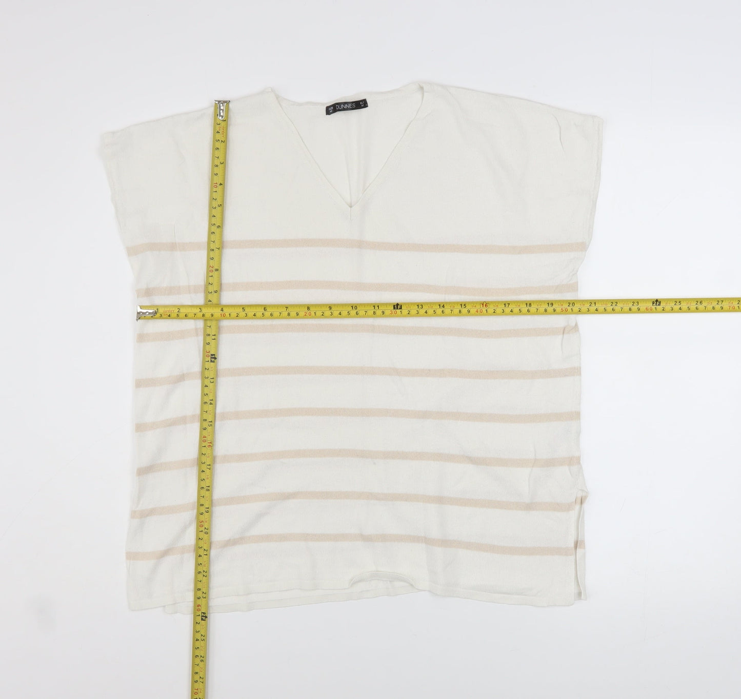 Womens UK Size 12 Dunnes Stores Beige Basic T-Shirt