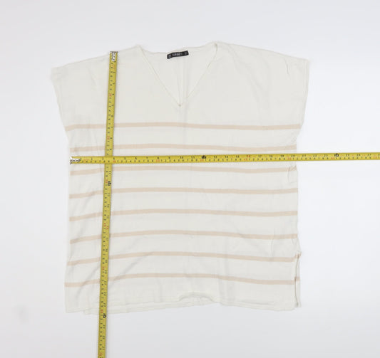 Womens UK Size 12 Dunnes Stores Beige Basic T-Shirt