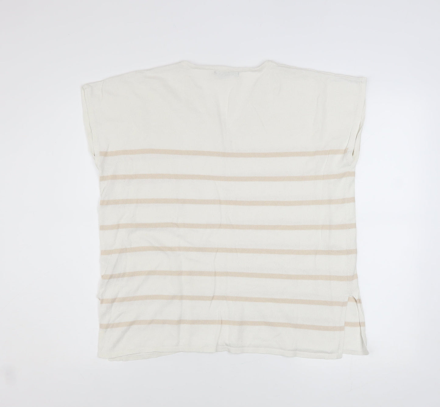 Womens UK Size 12 Dunnes Stores Beige Basic T-Shirt