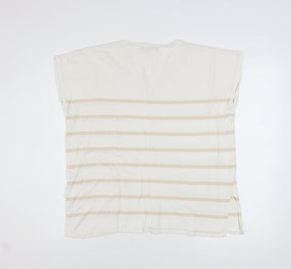 Womens UK Size 12 Dunnes Stores Beige Basic T-Shirt