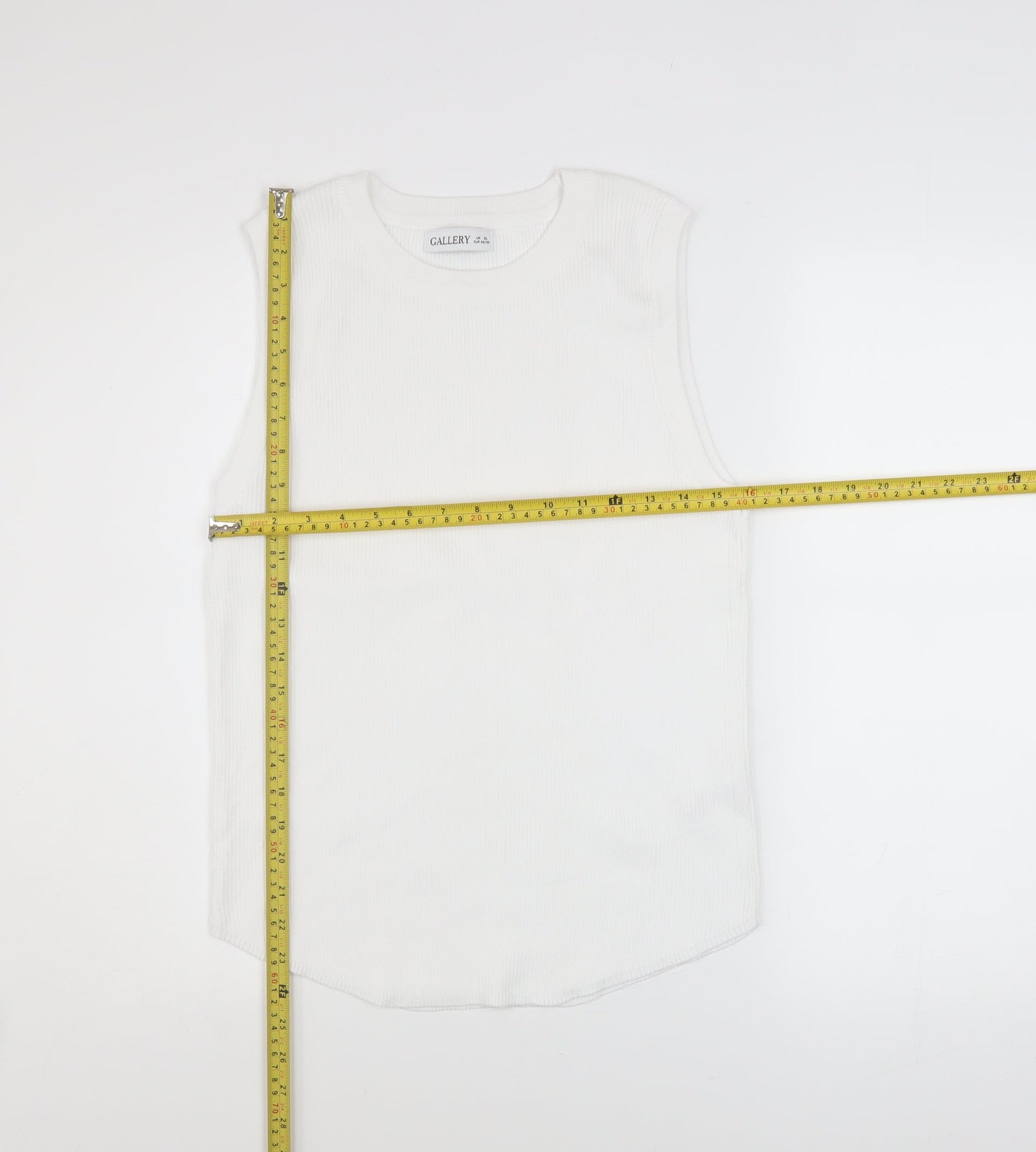 Womens UK Size XL Gallery White Basic Tank