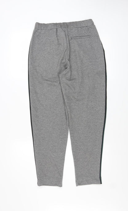 Pull & Bear Women Grey Side Stripe Jogger Trousers Size 12