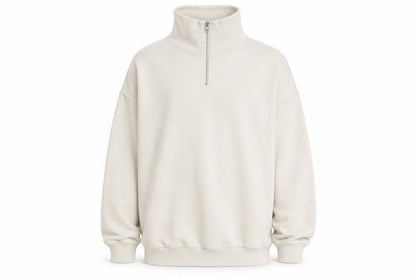 Mens UK Size XL Boohoo Beige 1/2 Zip Sweatshirt