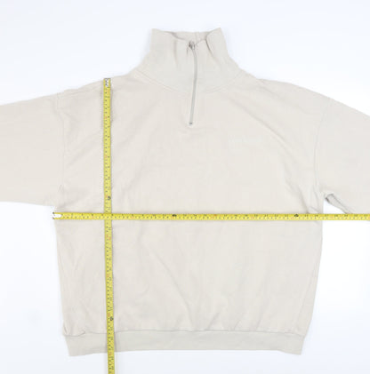 Mens UK Size XL Boohoo Beige 1/2 Zip Sweatshirt