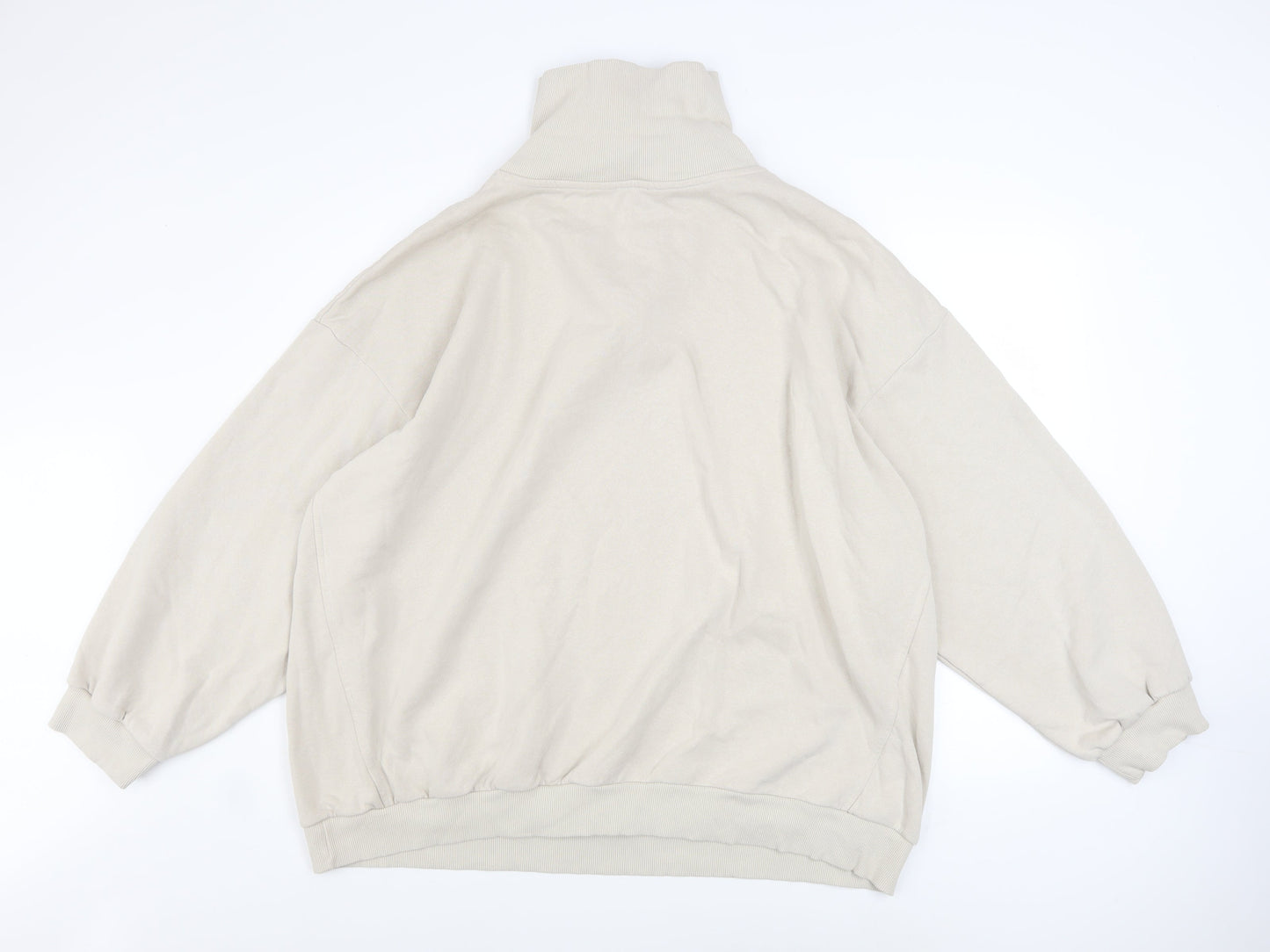 Mens UK Size XL Boohoo Beige 1/2 Zip Sweatshirt
