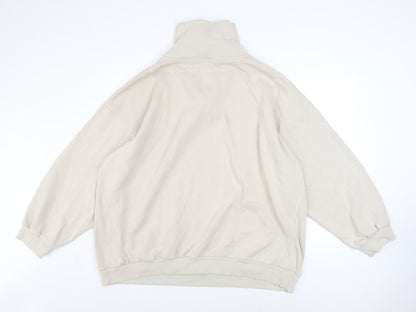 Mens UK Size XL Boohoo Beige 1/2 Zip Sweatshirt
