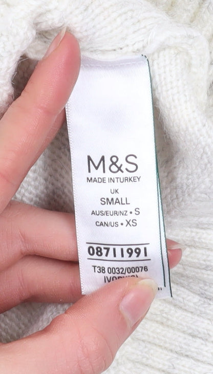 Womens UK Size S Marks and Spencer Ivory Pullover Jumper