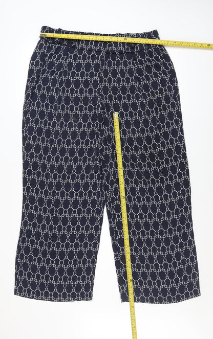 Womens UK Size 16 Gallery Regular Fit Cropped Blue Trousers