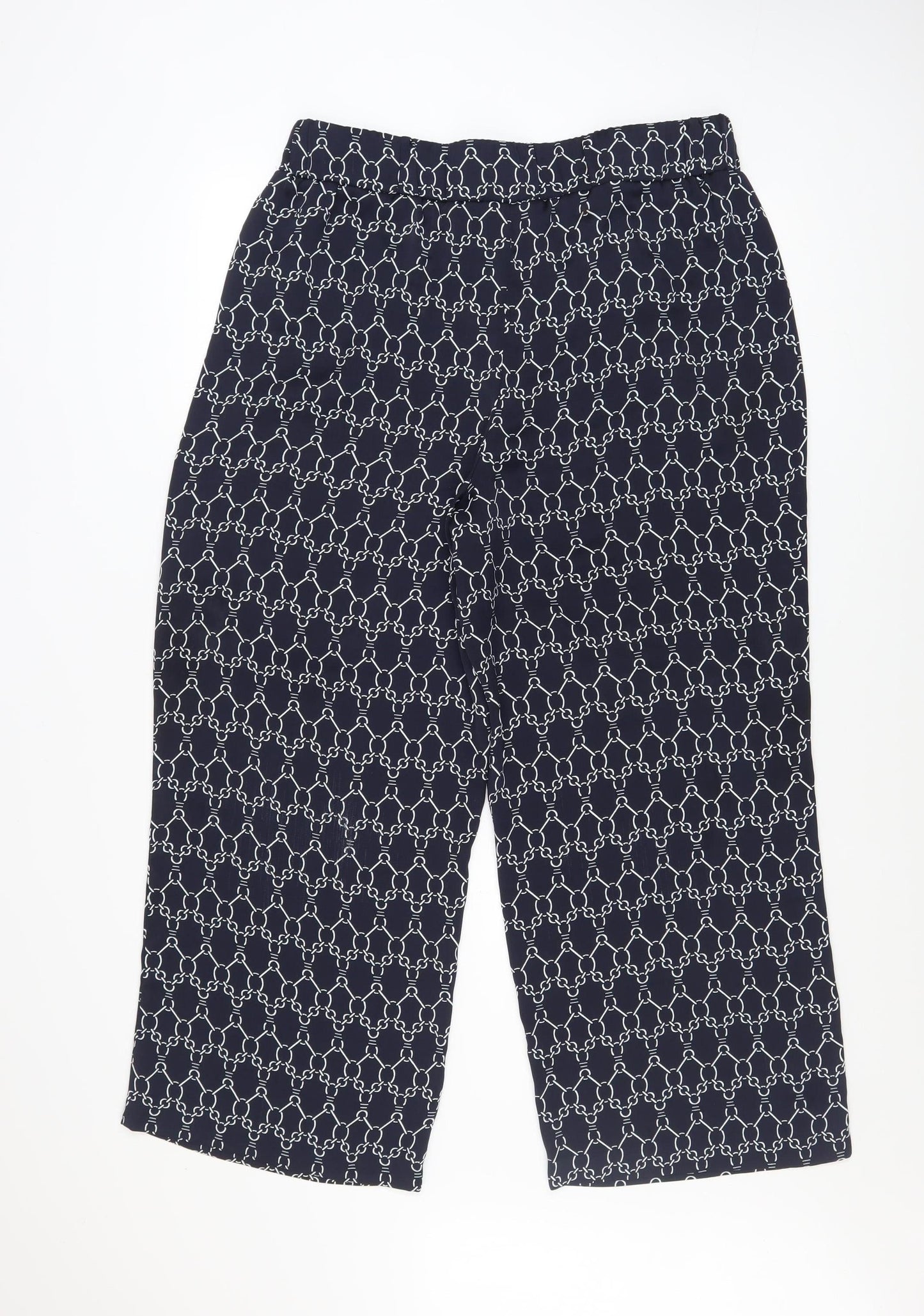Womens UK Size 16 Gallery Regular Fit Cropped Blue Trousers
