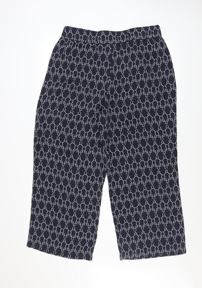 Womens UK Size 16 Gallery Regular Fit Cropped Blue Trousers