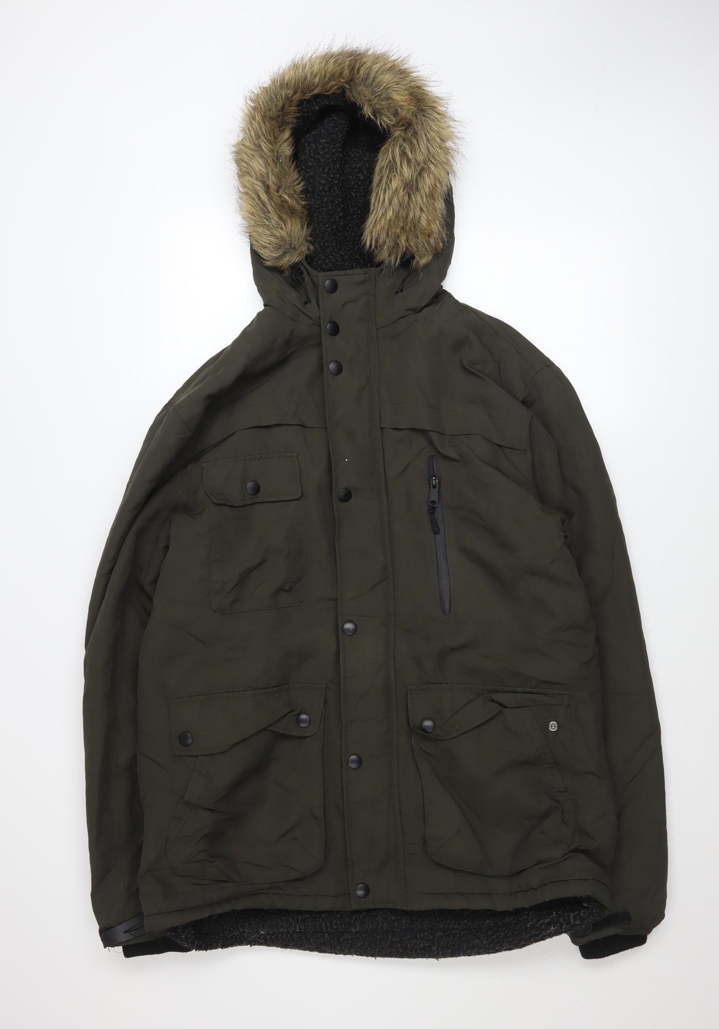 Mens UK Size M Holmes & Co Green Parka Coat