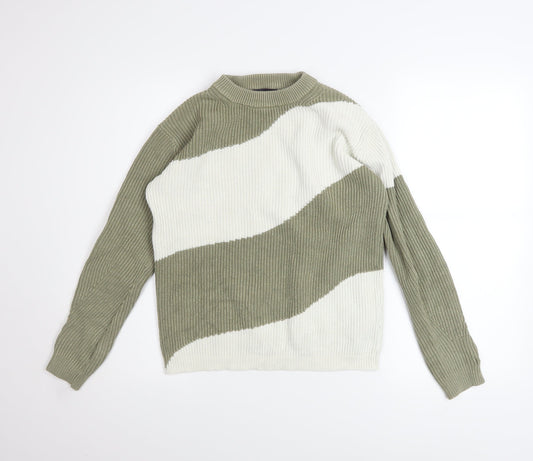 Marks and Spencer Women’s XS Khaki Mix Ribbed Cotton Jumper