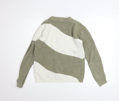 Marks and Spencer Women’s XS Khaki Mix Ribbed Cotton Jumper