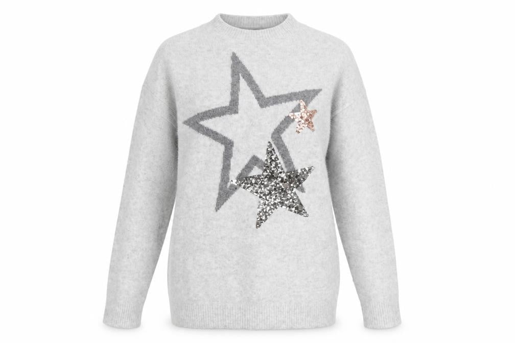 Marks and Spencer Women’s Grey Sequin Star Jumper XS