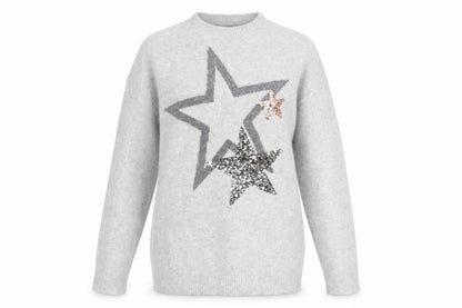 Marks and Spencer Women’s Grey Sequin Star Jumper XS