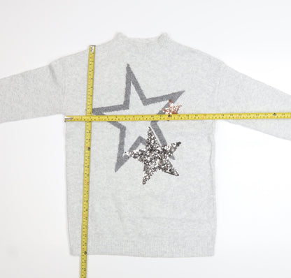 Marks and Spencer Women’s Grey Sequin Star Jumper XS
