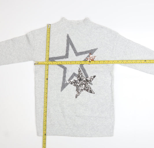 Marks and Spencer Women’s Grey Sequin Star Jumper XS