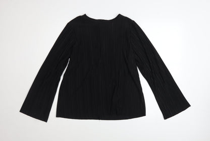 Womens UK Size XS Gallery Black Basic Blouse