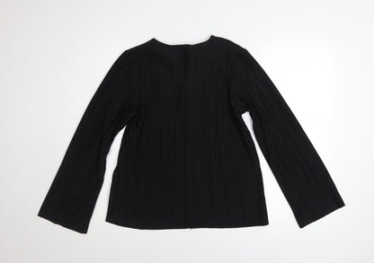 Womens UK Size XS Gallery Black Basic Blouse
