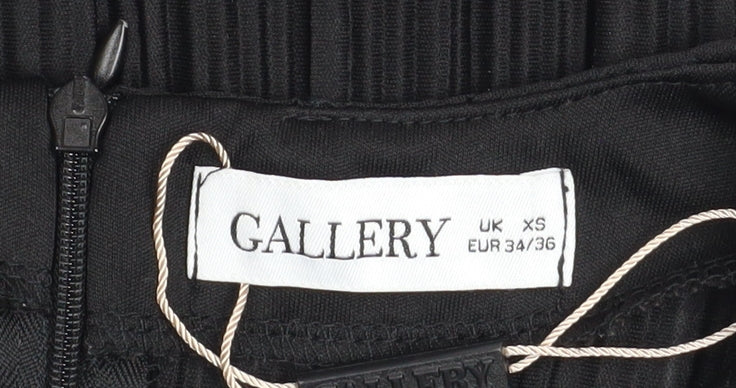 Womens UK Size XS Gallery Black Basic Blouse