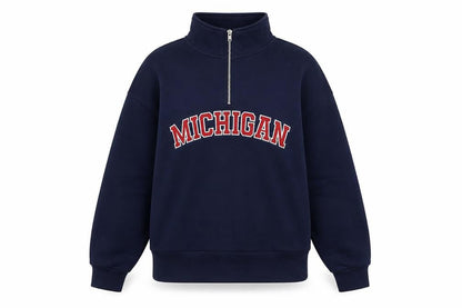 Dunnes Women’s Navy 1/2 Zip Michigan Sweatshirt XS