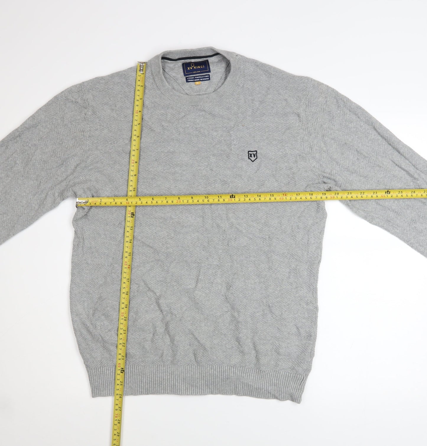 Mens UK Size L XV Kings Grey Pullover Jumper