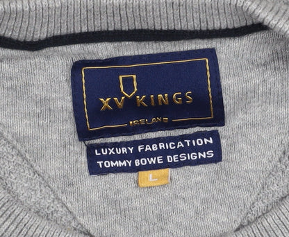Mens UK Size L XV Kings Grey Pullover Jumper