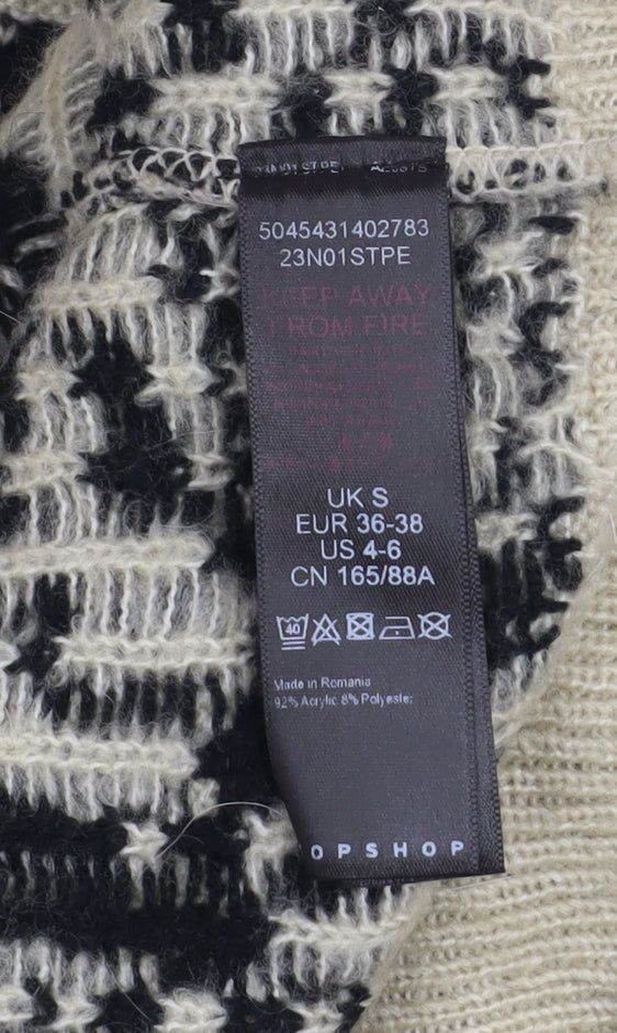 Womens UK Size S Topshop Black Pullover Jumper
