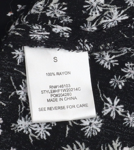 Womens UK Size S Hippie Rose Black Bohemian Blouse