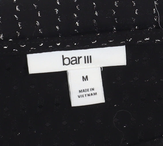 Womens UK Size M Bar III Black Cropped Blouse