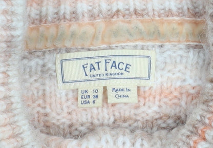 Womens UK Size 10 Fat Face Beige Pullover Jumper
