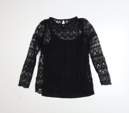 Womens UK Size 10 F&F Black Camisole Blouse
