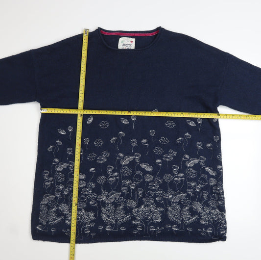 Womens UK Size L Mantaray Blue Pullover Jumper